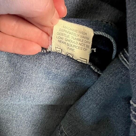 VTG Pointer Brand Denim Bib Overalls Womens XL (READ) Patchwork Western USA - Picture 12 of 16